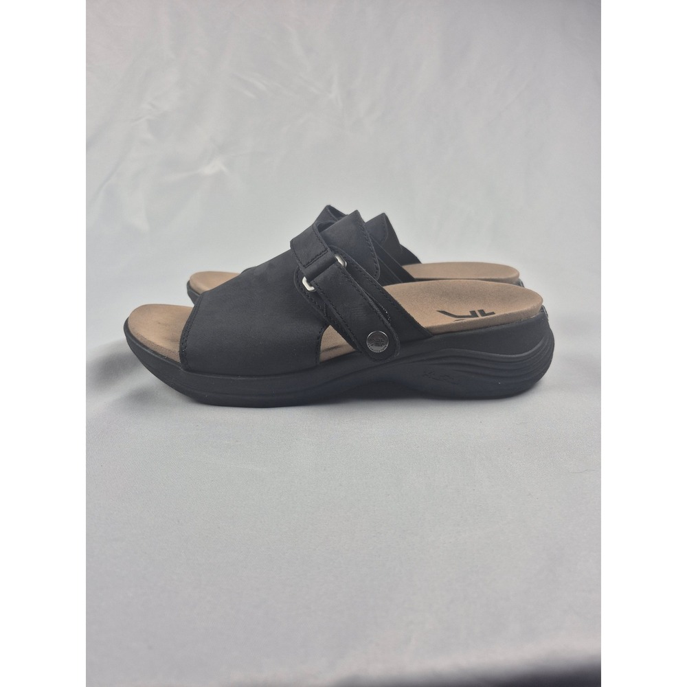 KURU CODA Aika Women's Size 9 Jet Black Nubuck Comfort Slide Sandals Orthopedic